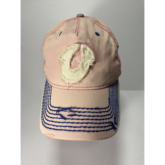 True Religion Other - True Religion Pink Distressed Faded Adjustable Hat Cap Horseshoe